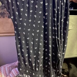 Catherines Navy Paisley Pants